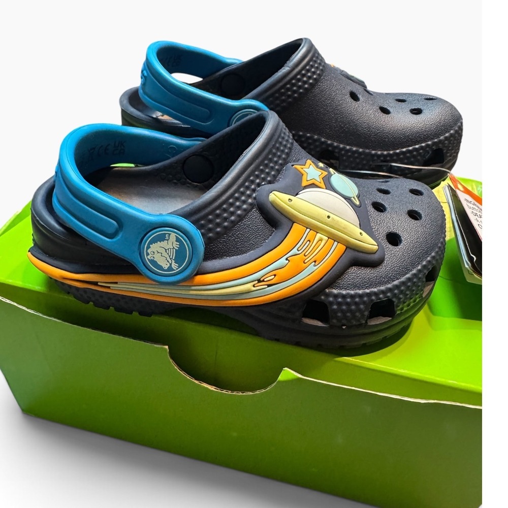 Toddler Crocs Classic UFO Light UpClog Navy Blue Space Shoes Size C7